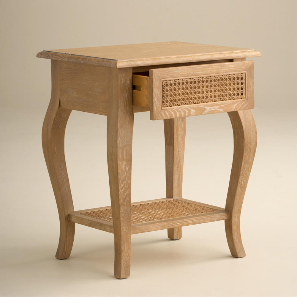 Sienna Beau Rattan Bedside, Weathered Oak / Rattan